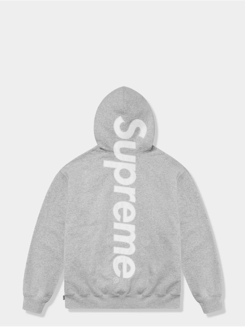 Supreme Grey Hoodie with Vertical White Logo